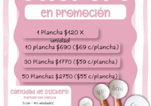 10 PLANCHAS DE STICKERS $690